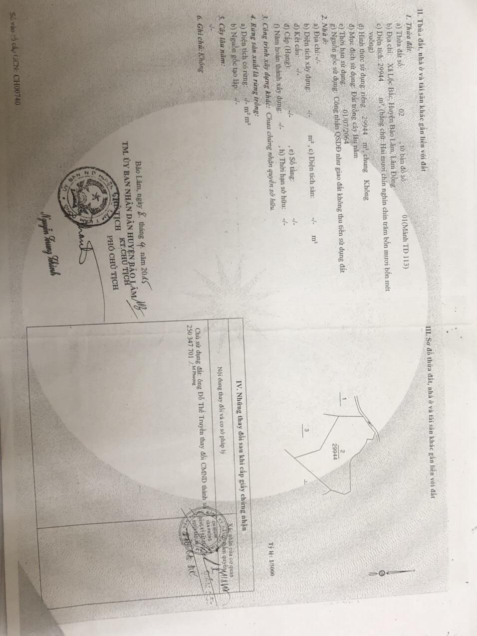 Xuất cảnh cần bán gấp 73 Ha tại Bảo Lâm- tỉnh Lâm Đồng