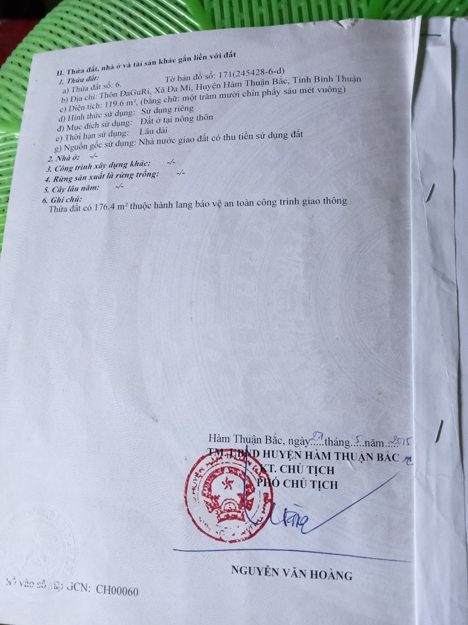 CHÍNH CHỦ CẦN BÁN 2 LÔ MẶT TIỀN HUYỆN HÀM THUẬN BẮC - XÃ BÌNH THUẬN