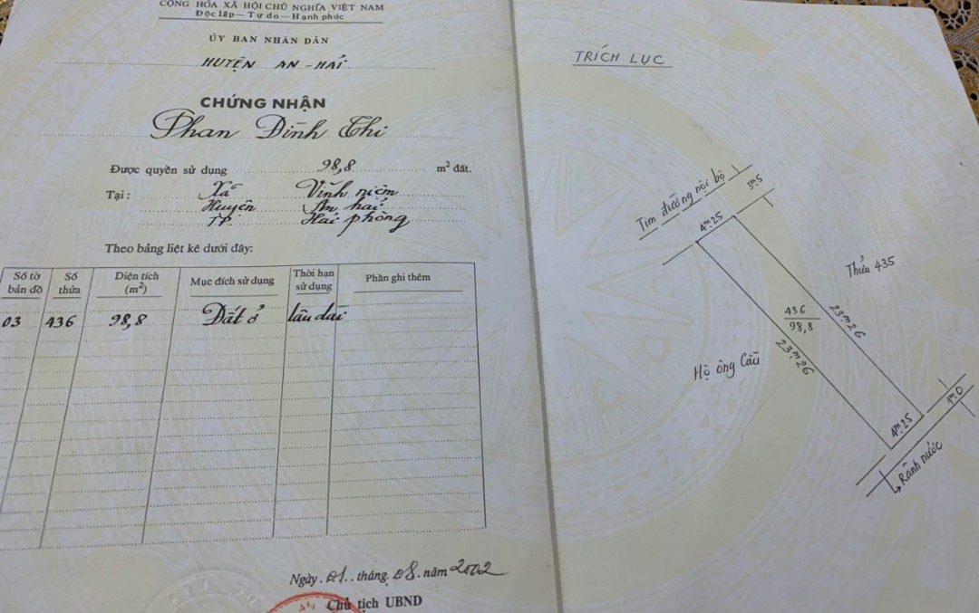 Bán đất tuyến 2 Thiên Lôi, diện tích 99m, đường 7m GIÁ 3.5 tỉ cực đẹp