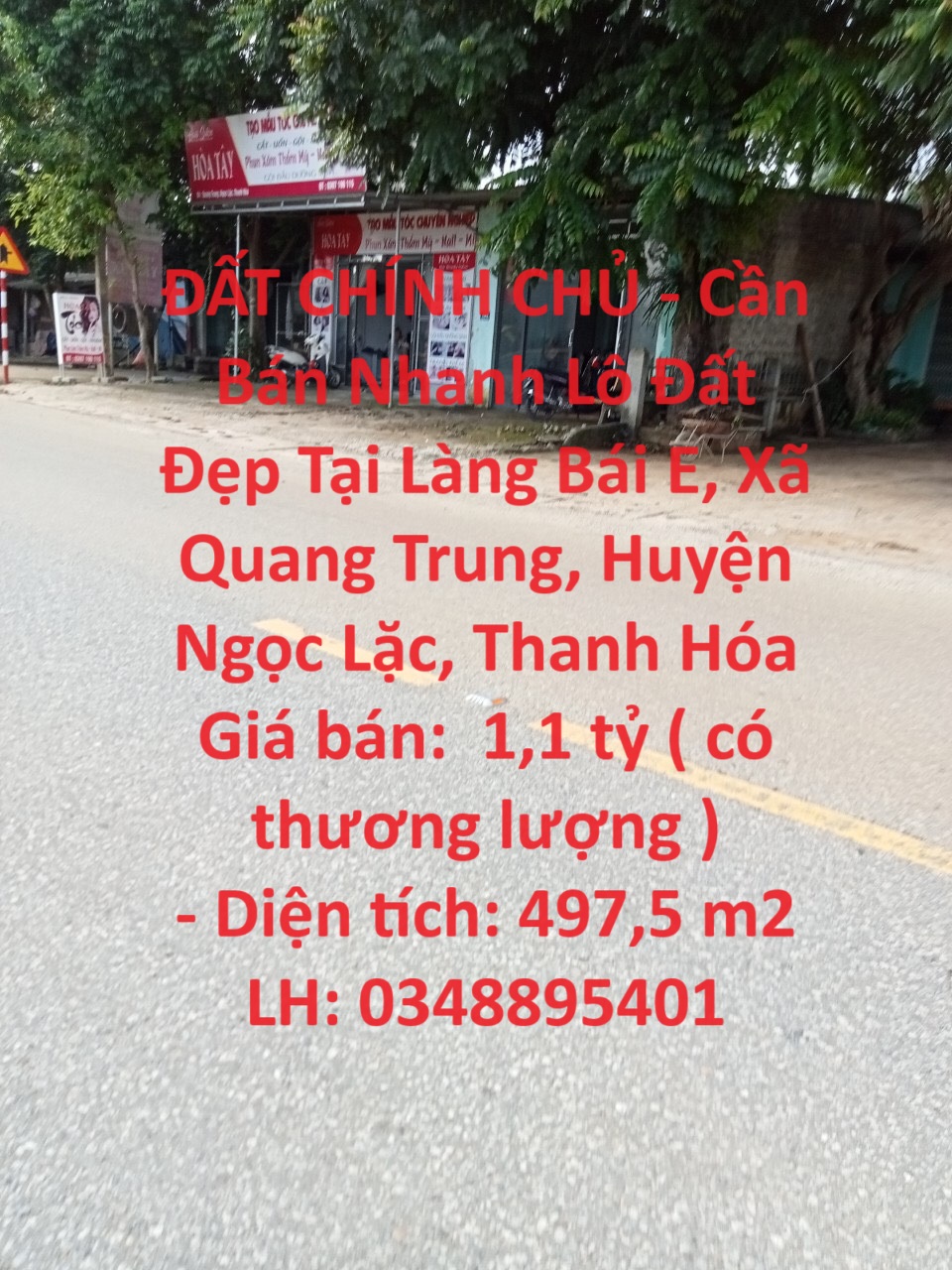 ĐẤT CHÍNH CHỦ - Cần Bán Nhanh Lô Đất Đẹp Tại Xã Quang Trung, Huyện Ngọc Lặc, Thanh Hóa
