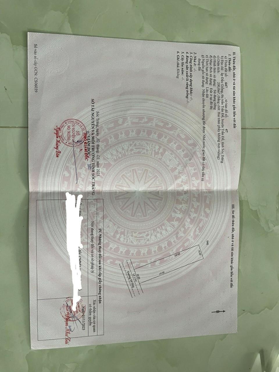 CHÍNH CHỦ Cần Bán Nhanh Lô Đất Vị Trí Đẹp Tại Trần Đề, Sóc Trăng - Giá Cực Rẻ