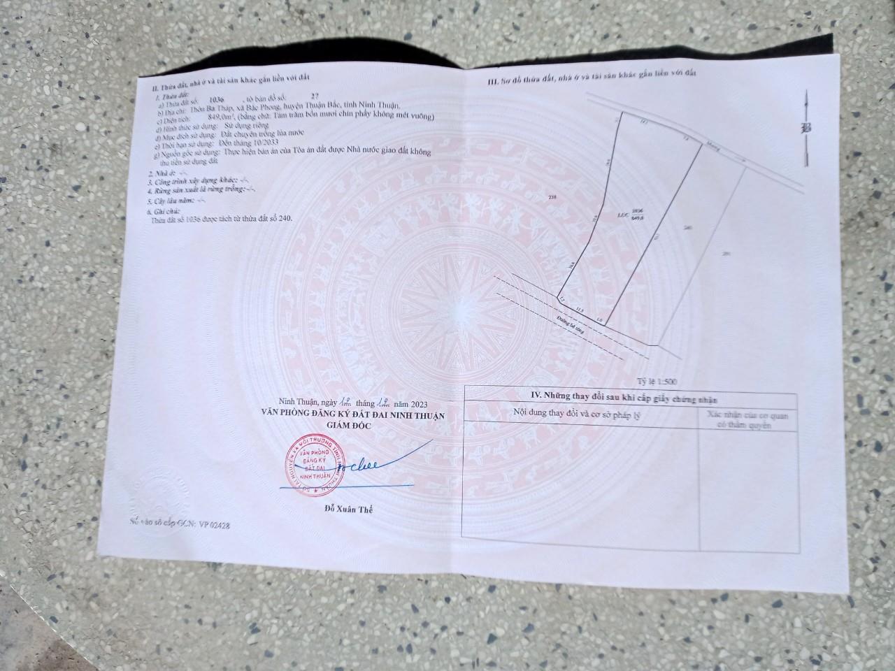 Đất Đẹp - Chính Chủ Cần Bán Lô Đất Ruộng Mặt Tiền Tại Bắc Phong, Thuận Bắc , Ninh Thuận