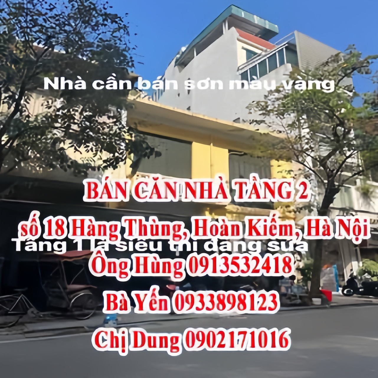 BÁN CĂN NHÀ TẦNG 2 (tầng 1 là của Nhà Nước) 18 HÀNG THÙNG, PHƯỜNG LÝ THÁI TỔ, QUẬN HOÀN KIẾM, HÀ NỘI