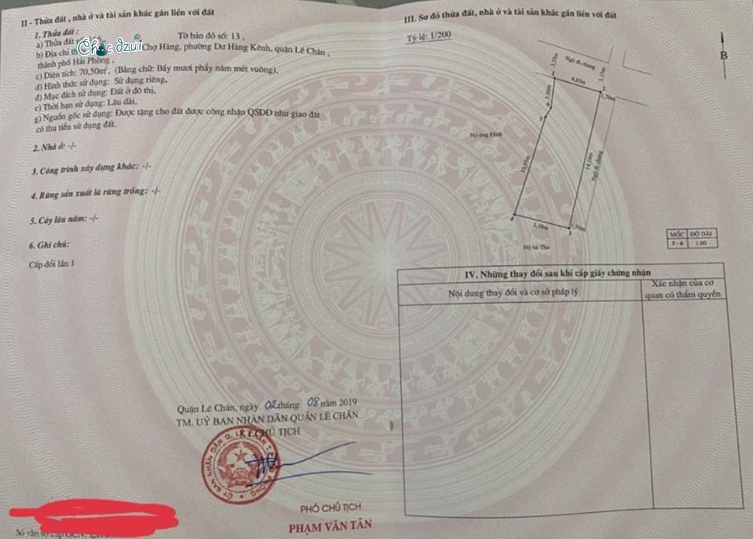 Bán đất mặt ngõ 116 Chợ Hàng Cũ, diện tích 70m GIÁ 2.25 tỉ, lô góc cực đẹp