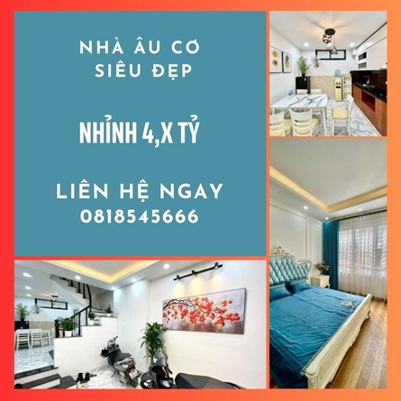 MẶT NGÕ ÂU CƠ QUẬN TÂY HỒ GIÁ 4.8 TỶ 10M RA PHỐ DT40M2 3 PHÒNG NGỦ FUN NỘI THẤT ĐẸP