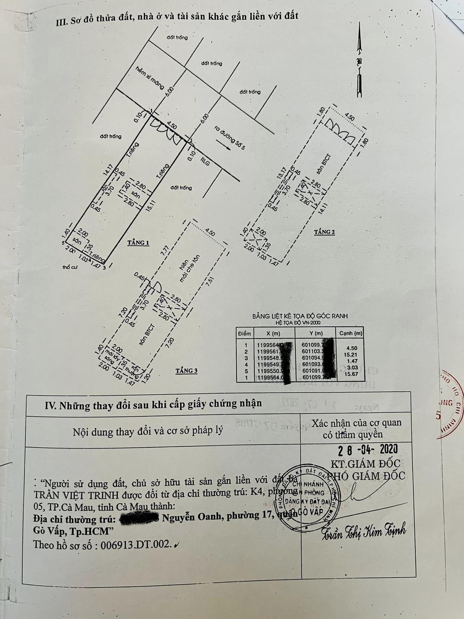 Nhà bán,3tầng,70m2,4.5x15.5m2,hẻm 6m,nguyễn oanh,gò vấp,giá hơn 5ty