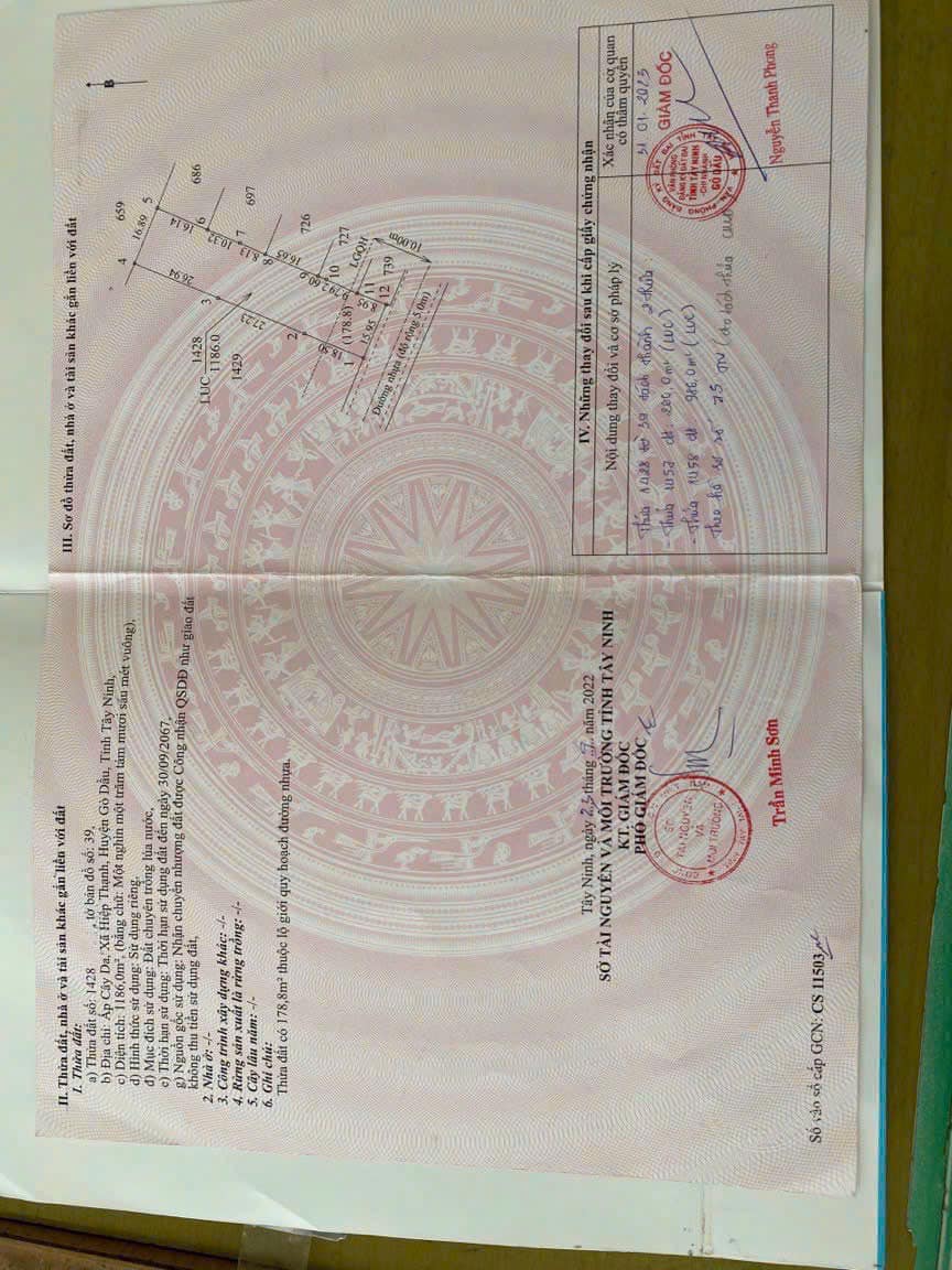 Ngộp bán rất gấp! Đất thổ cư 1120m2 giá 1.8ty