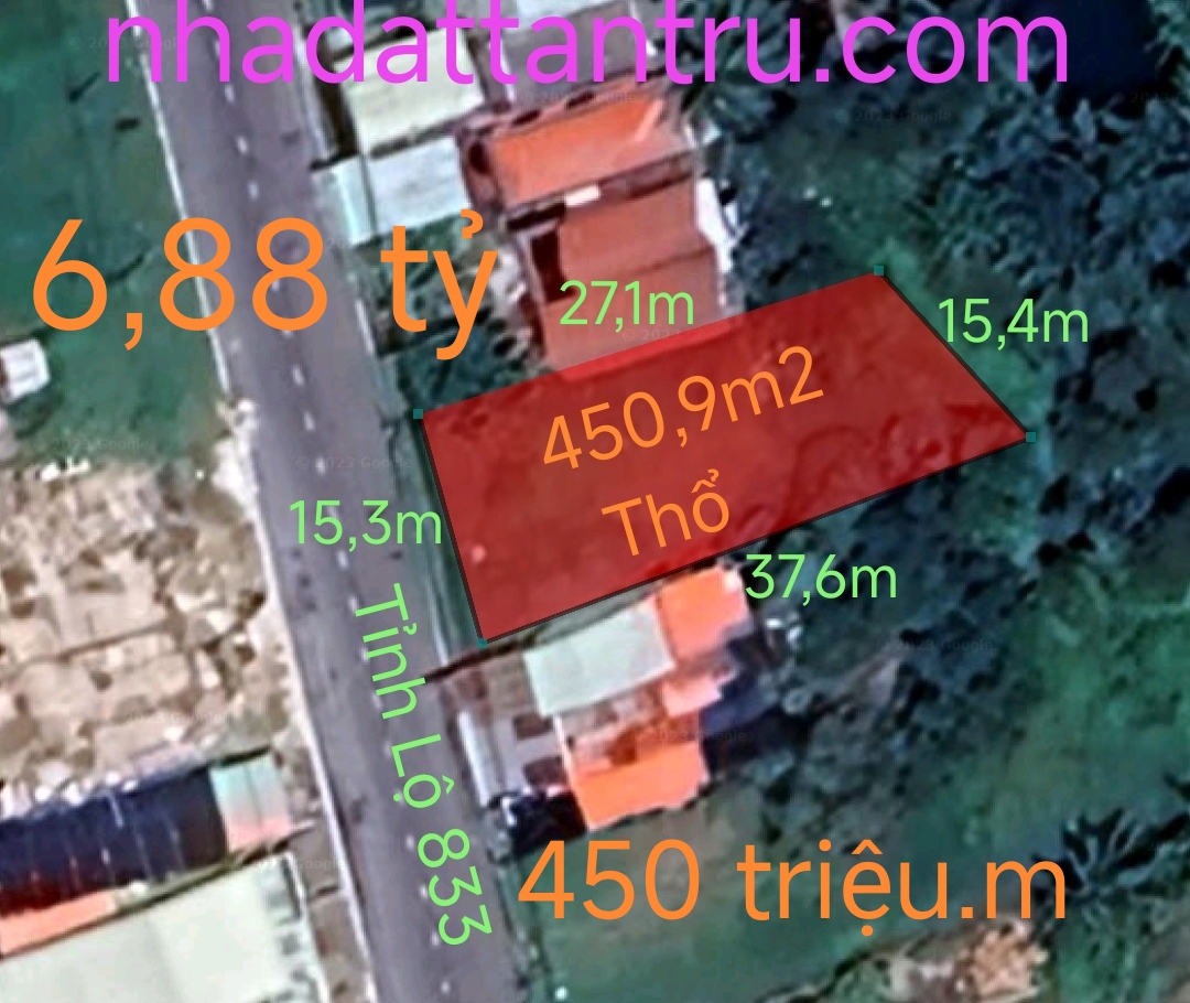 Bán lô đất thổ trung tâm thị trấn Tân Trụ giá 6,88 tỷ