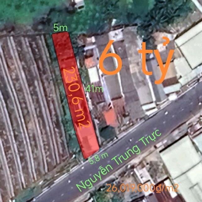 Bán đất và nhà mặt tiền trung tâm thị trấn Tân Trụ giá 6 tỷ