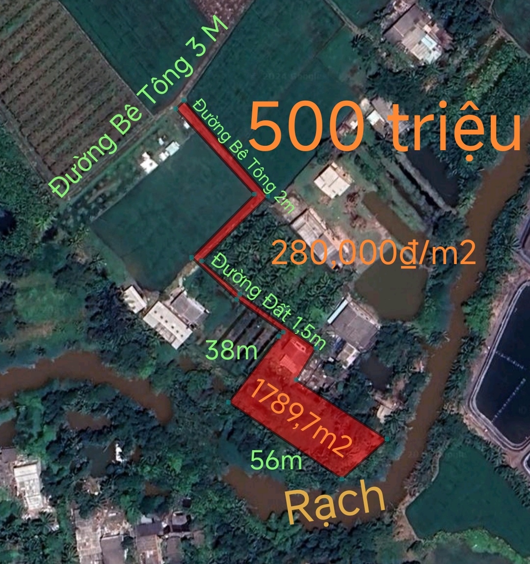 Bán gấp cắt lỗ đất lúa chuyển thổ toàn bộ giá 500 triệu