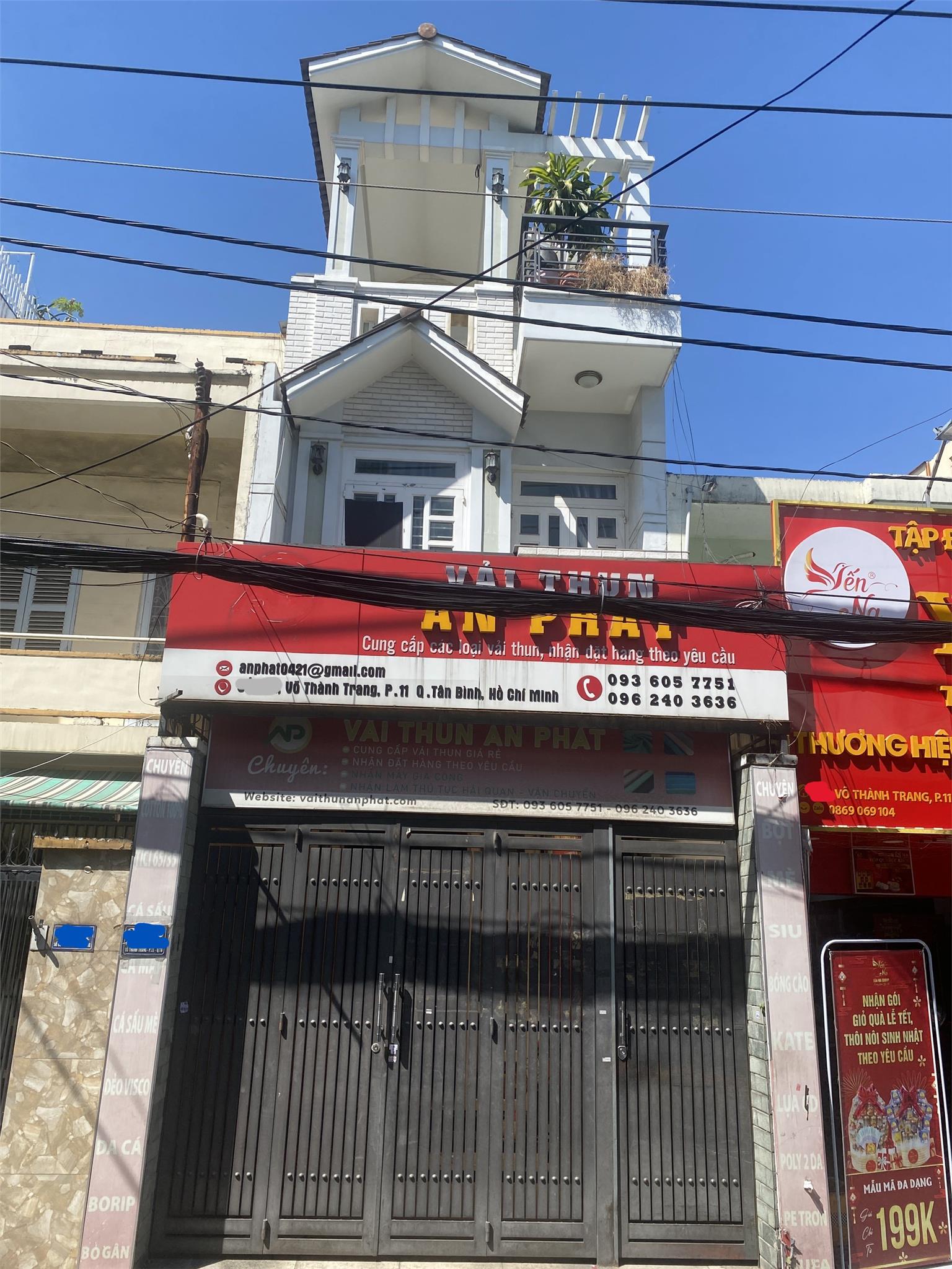 ***Bán nhà mặt tiền Tân Bình, mặt tiền Võ Thành Trang; 4*16; 3 tầng