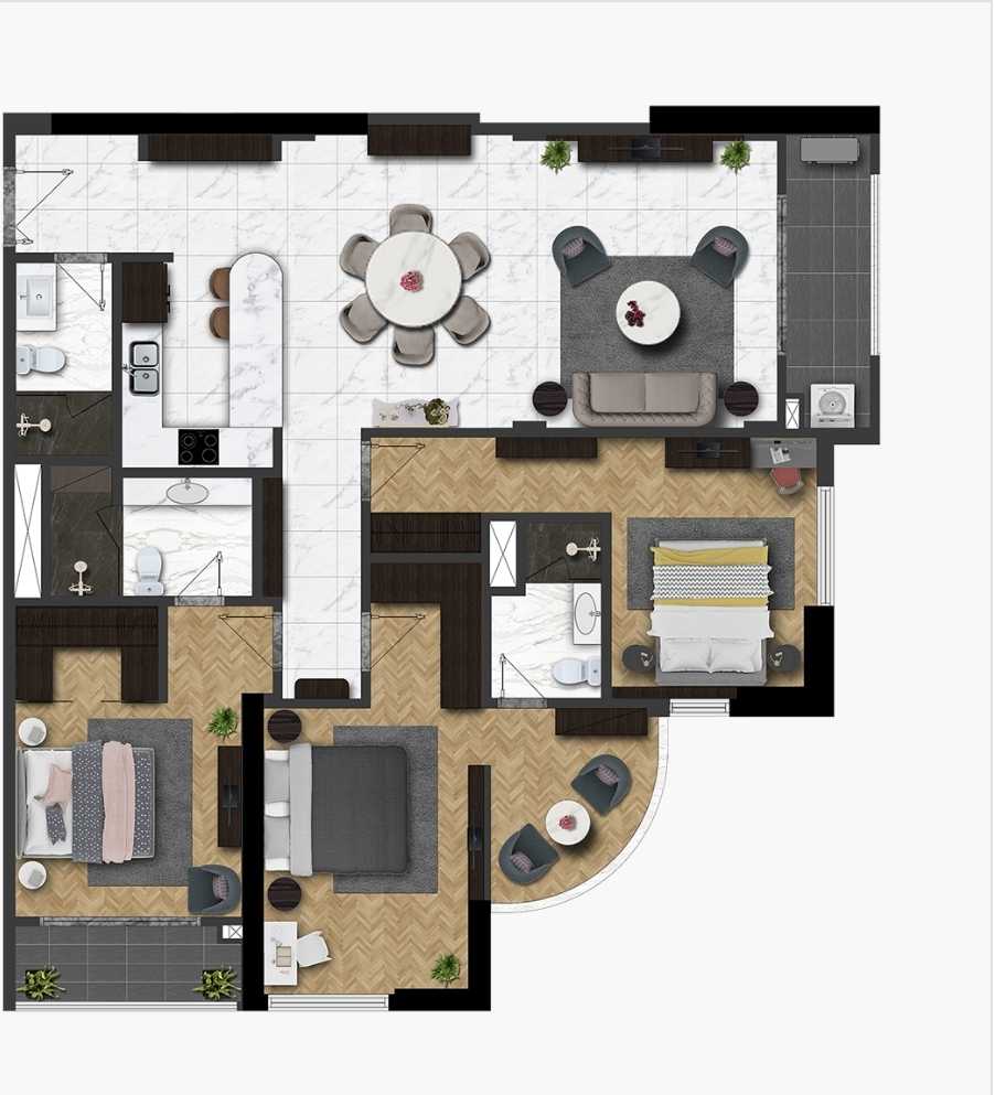 CC CAO CẤP HATECO LAROMA - LÔ GÓC 138M2 - 3+1 NGỦ - 2 LOGIA - TẦNG TRUNG - TẶNG FULL NỘI THẤT SANG XỊN - CÓ LOT ĐỂ Ô TÔ