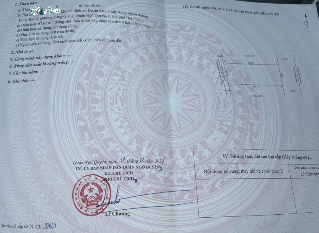 Bán đất mặt đường Đông Khê 2, diện tích 68m GIÁ 10.8 tỉ ngay Cổng Đại Học Y