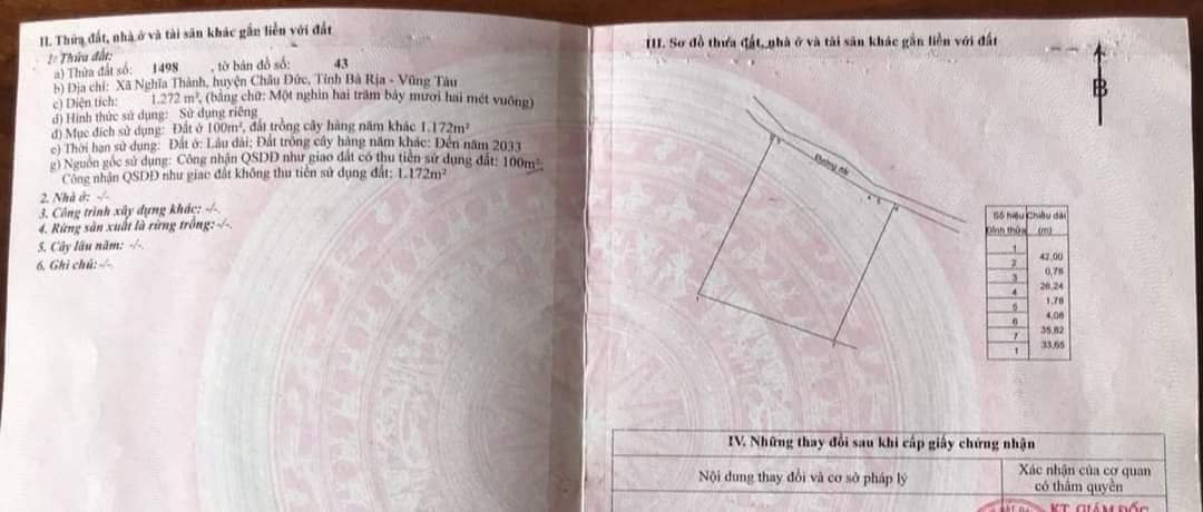 Bán đất thổ cư mặt nhựa Đường Vào Lan Anh 7, Nghĩa Thành, Châu Đức, BR-VT