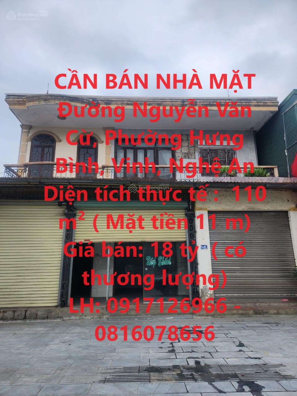 CẦN BÁN NHÀ MẶT ĐƯỜNG NGUYỄN VĂN CỪ, THUẬN LỢI KINH DOANH, MẶT ĐƯỜNG DÀI 11M TP Vinh, Nghệ An
