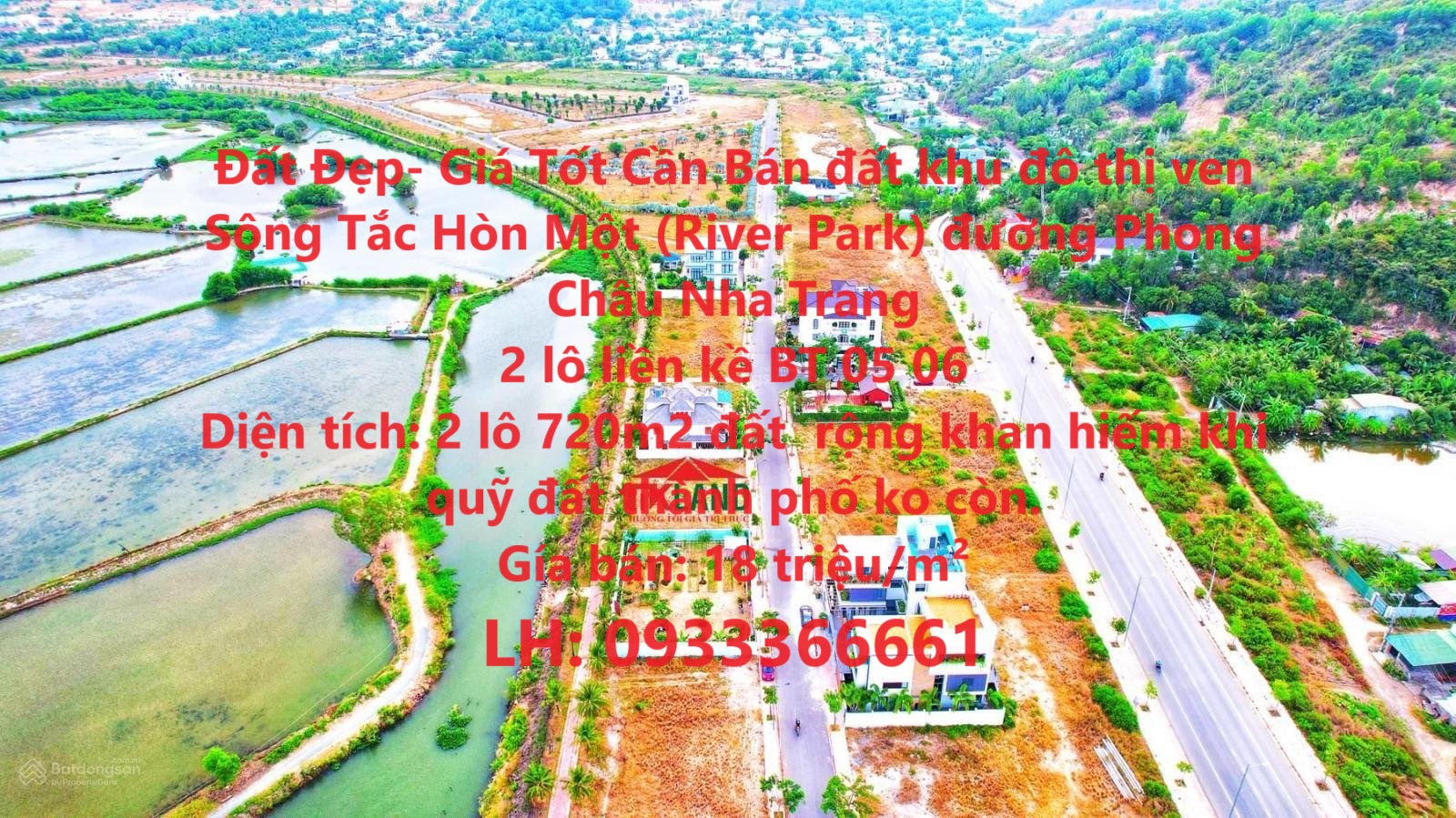 Đất Đẹp- Giá Tốt Cần Bán đất khu đô thị ven Sông Tắc Hòn Một (River Park) đường Phong Châu Nha Trang