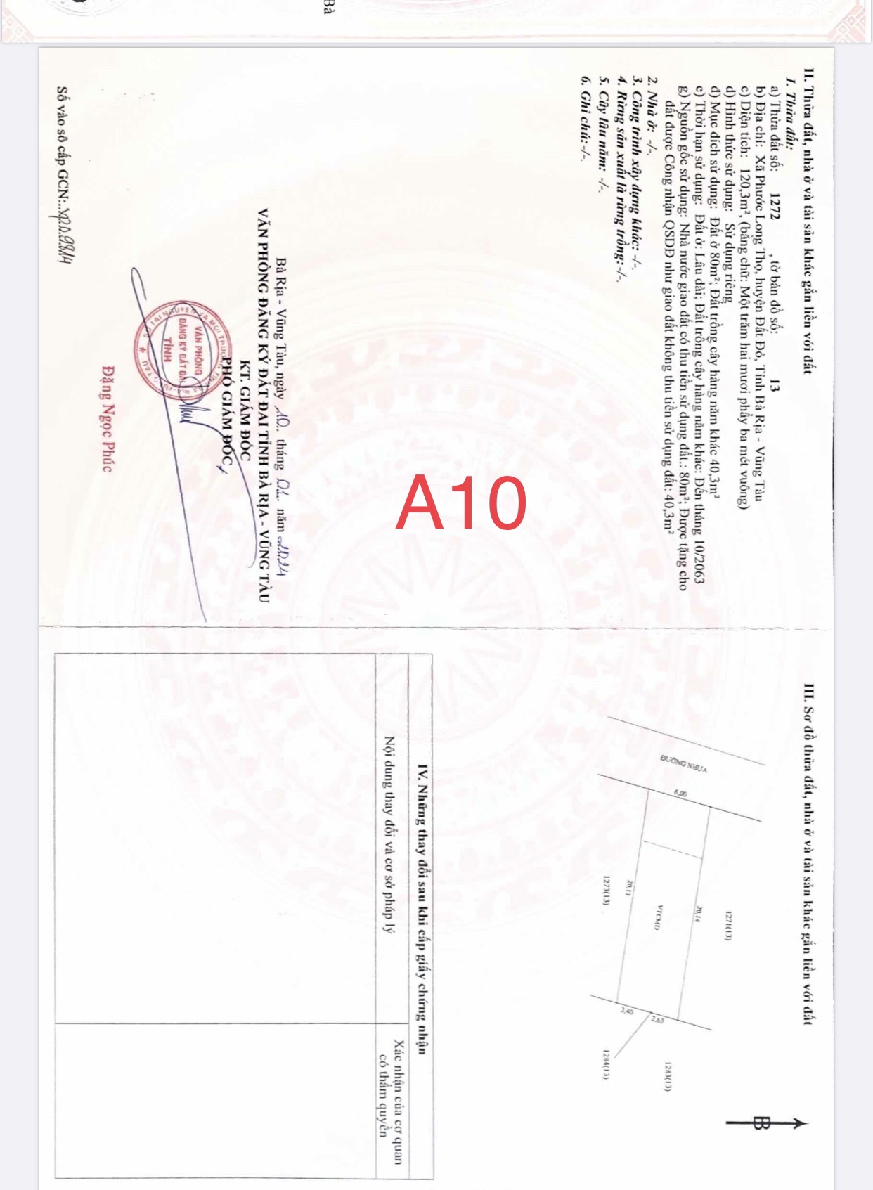 Chủ cần bán 6m mặt tiền nhựa phước long thọ , thị trấn đát đỏ