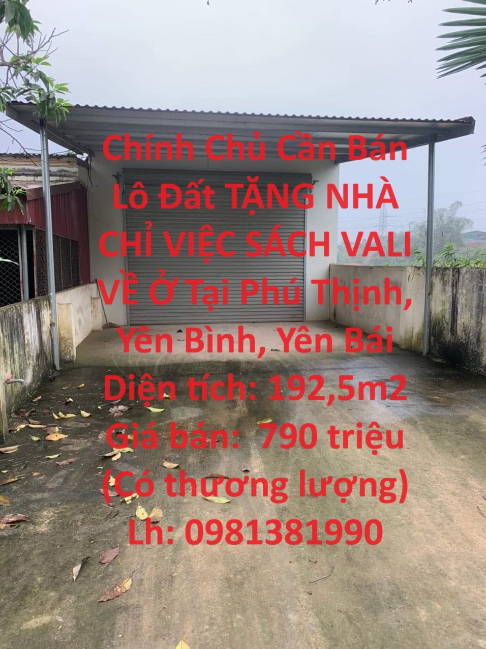 Chính Chủ Cần Bán Lô Đất TẶNG NHÀ CHỈ VIỆC SÁCH VALI VỀ Ở Tại Phú Thịnh, Yên Bình, Yên Bái