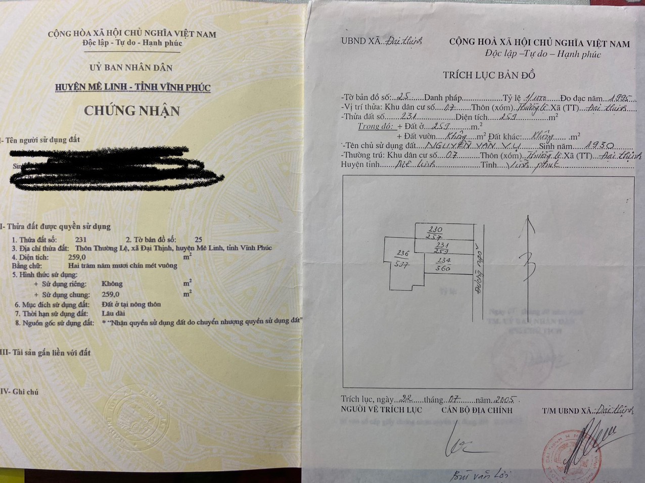 CHÍNH CHỦ BÁN ĐẤT TẶNG NHÀ CẤP 4 - MÊ LINH - HÀ NỘI