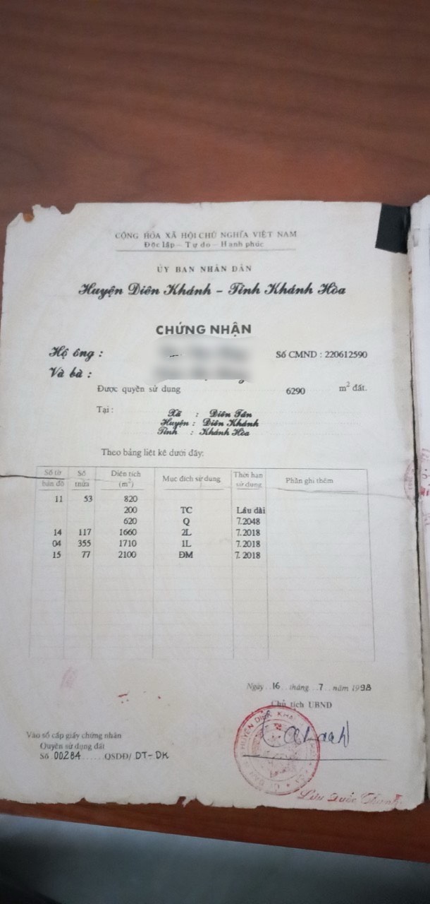 Đất dân cắt bán mặt tiền Hương Lộ 62 Diên Tân Diên Khánh Khánh Hòa .Đất dân cắt bán chưa qua đầu tư giá rẻ