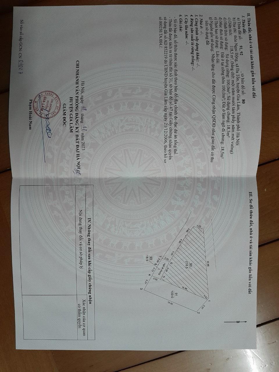 ĐẤT ĐẸP - GIÁ TỐT- CHÍNH CHỦ Bán Gấp LÔ Đất Đường Đa Tốn, Xã Đa Tốn, Gia Lâm, Hà Nội