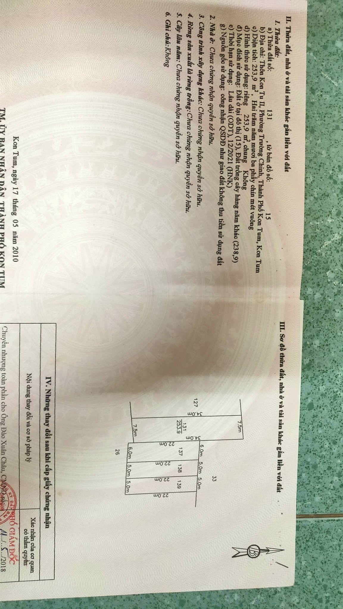 Bán Lô Đất Hẻm Lô Trần Văn Hai, Thôn Kon Tu II, Phường Trường Chinh, TP Kon Tum