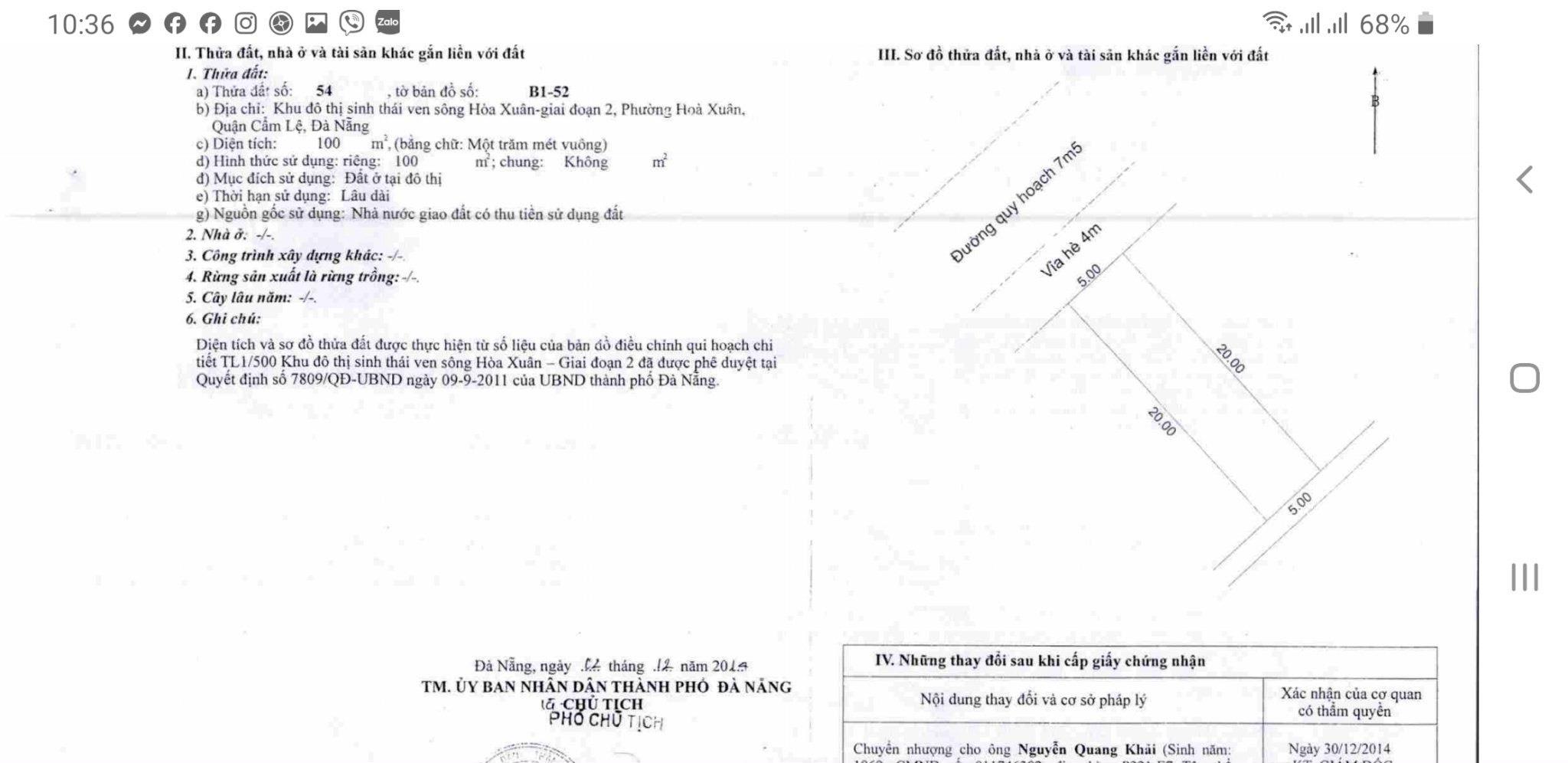 Bán đất Nguyễn Hiến Lê, đất khu Hòa Xuân Mở Rộng, Hòa Xuân, Đà Nẵng. Vị trí block B1.52