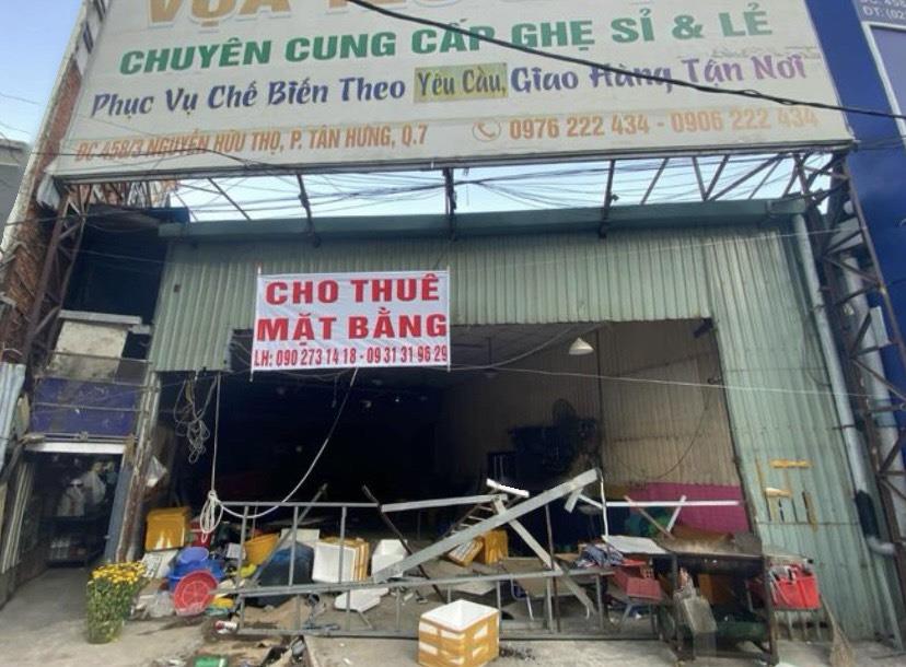 CHO THUÊ Mặt Bằng Vị Trí Đẹp tại 458/3, Nguyễn Hữu Thọ, Phường Tân Hưng, Quận 7, HCM