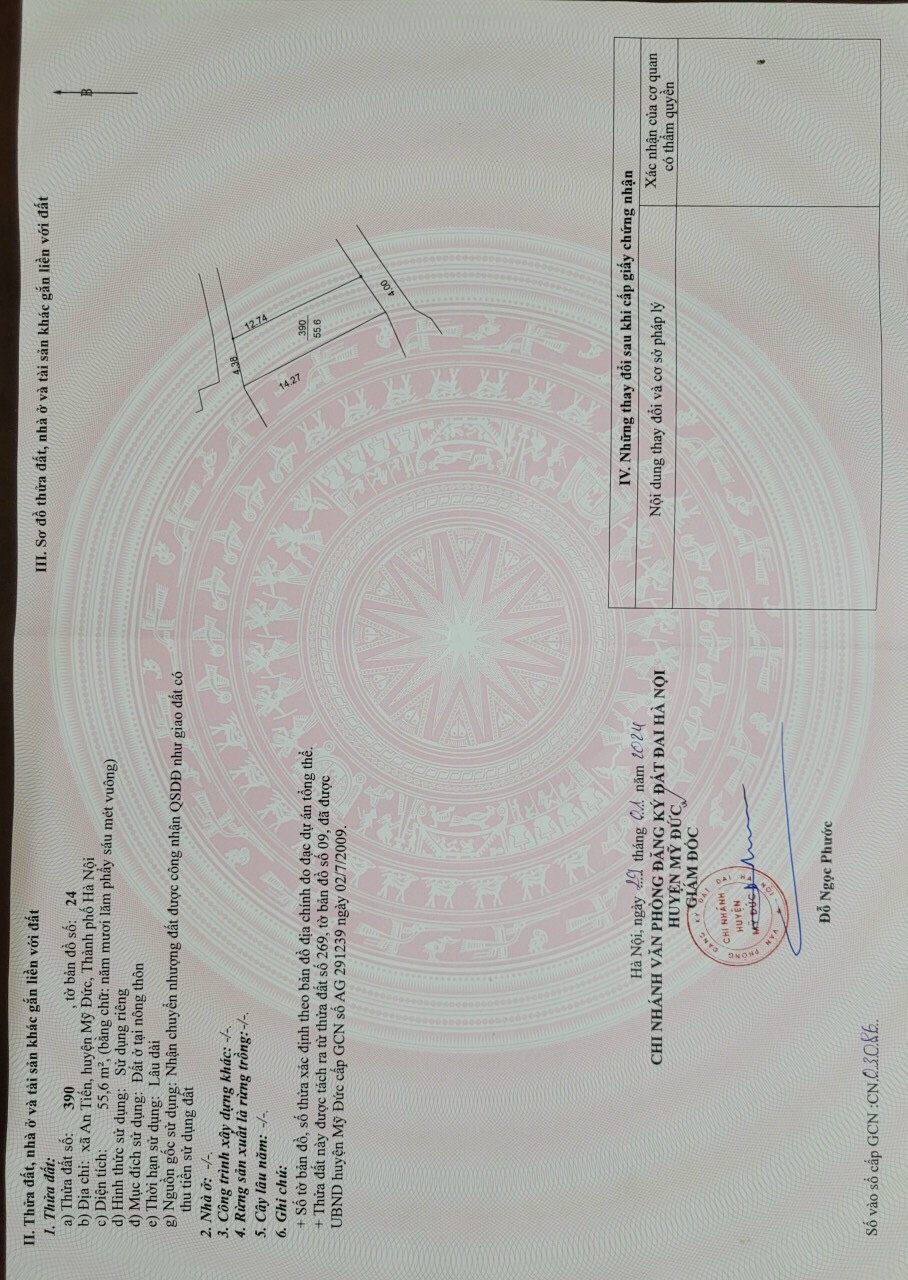 Bán đất Mỹ Đức giá chỉ nhỉnh 300 triệu