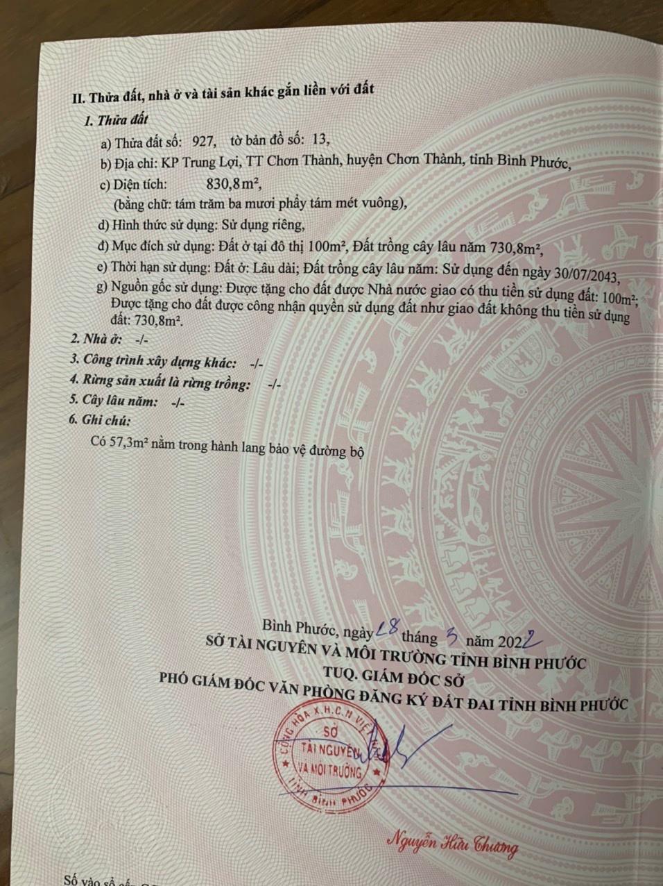 ĐẤT ĐẸP - GIÁ TỐT - Bán Nhanh Lô Đất Chính Chủ Vị Trí Tại Chơn Thành, Bình Phước