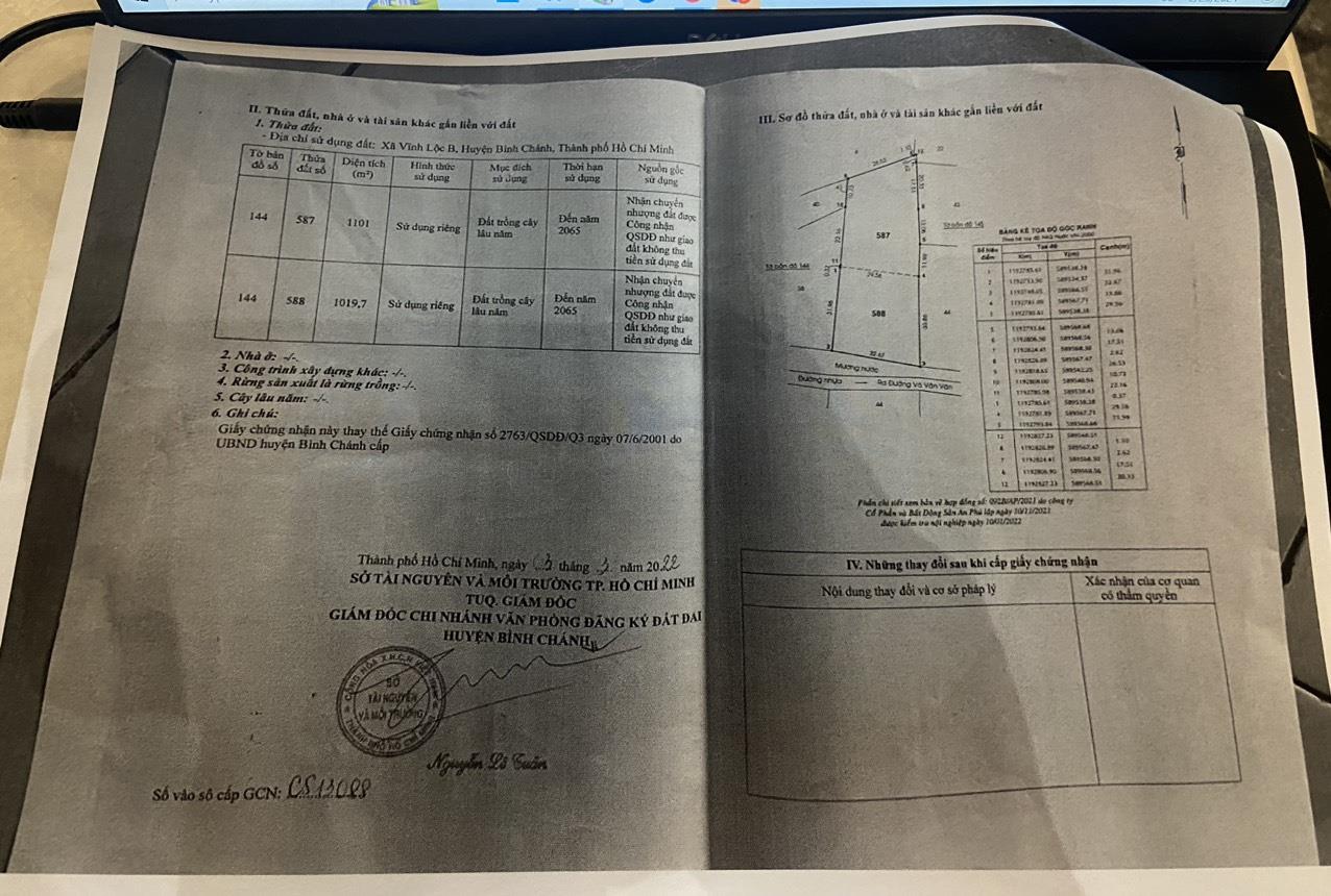 CHÍNH CHỦ - Cần Bán Gấp Lô Đất 2 Mặt Tiền Hơn 2000 M2 Tại Vĩnh Lộc B, Bình Chánh.