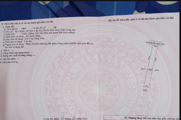 Chính chủ cần bán nhanh lô đất đẹp tại Đức Lập Hạ, Đức Hòa, Long An Miễn Quảng Cáo