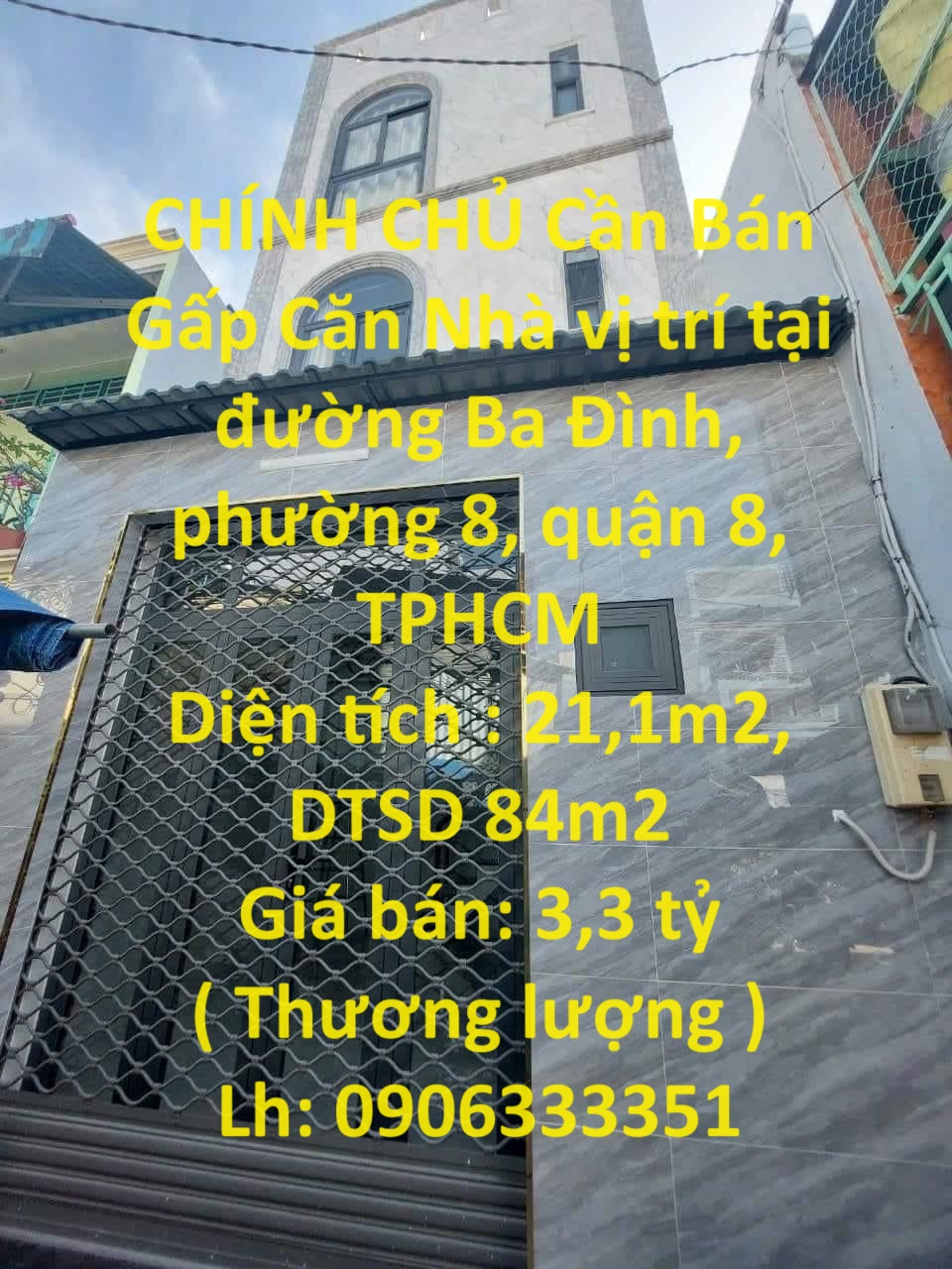 CHÍNH CHỦ Cần Bán Gấp Căn Nhà vị trí tại quận 8, TPHCM
