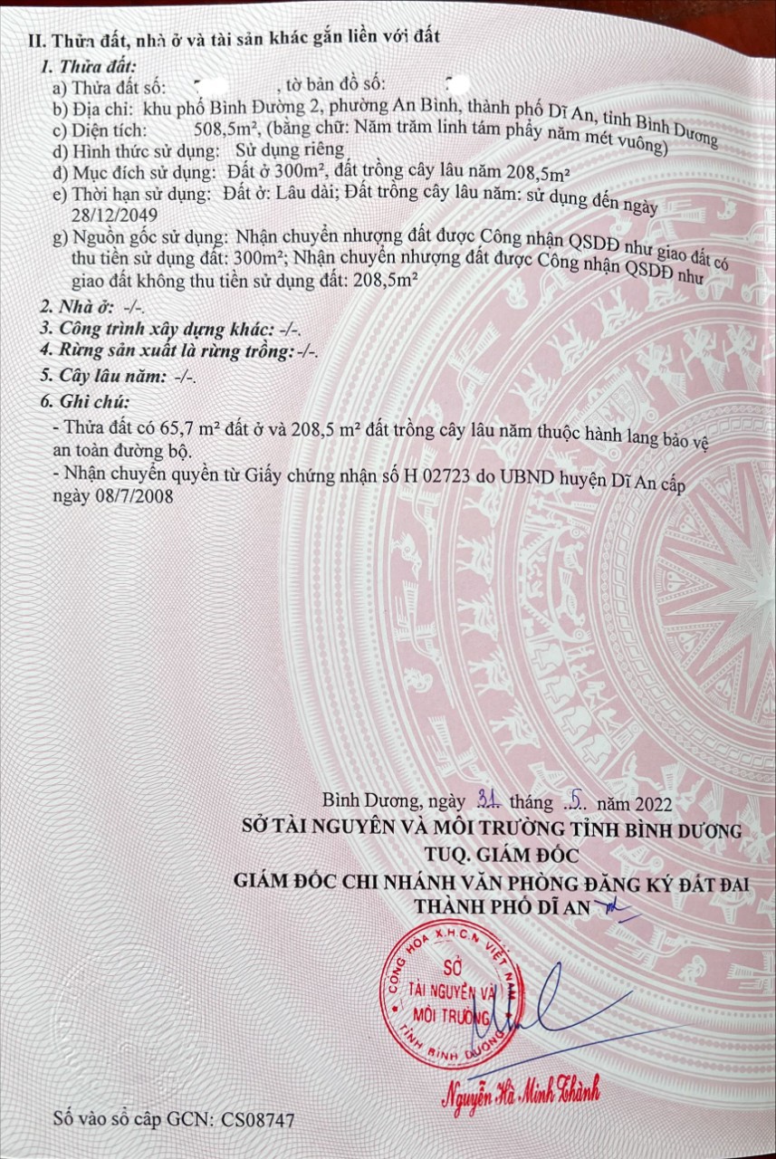 GC BÁN GẤP ĐẤT MẶT TIỀN ĐƯỜNG QL1A Đối Diện Cổng Công Ty Giày Thái Bình Tại TP Dĩ An