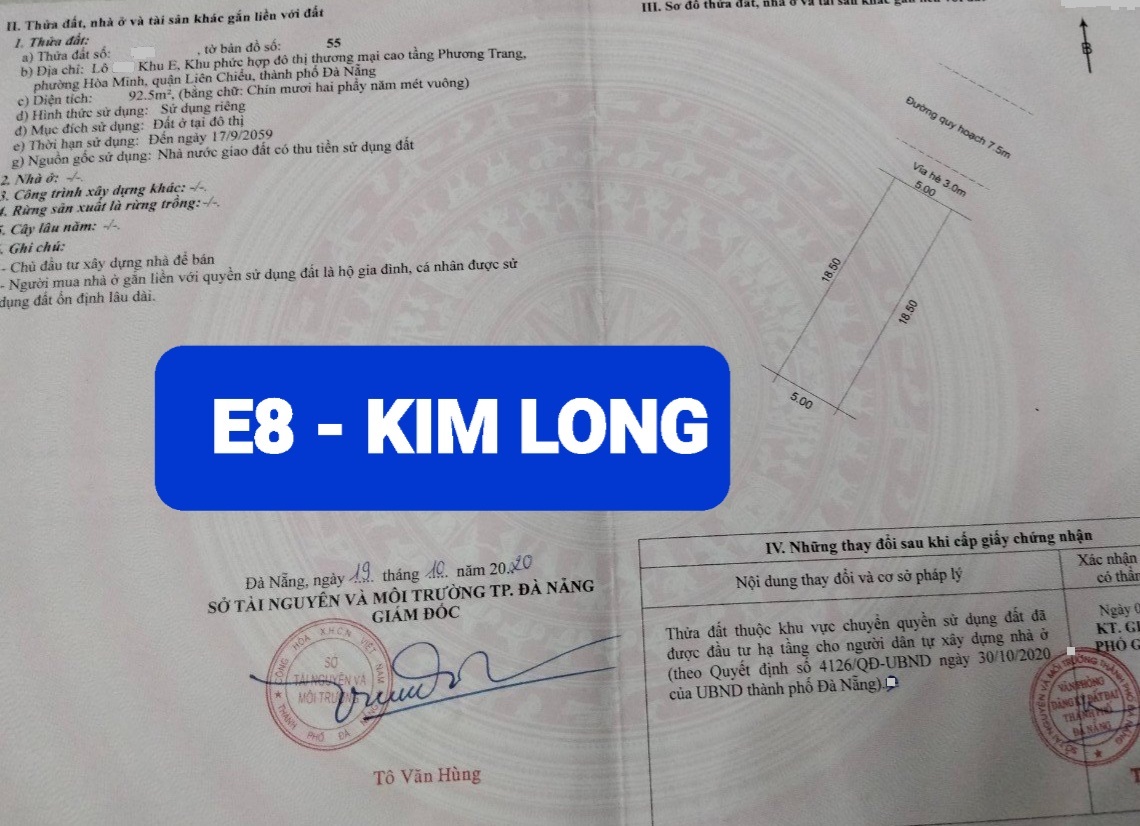 Bán lô đẹp E8 - Hòa Phú 27 - Khu E Kim long