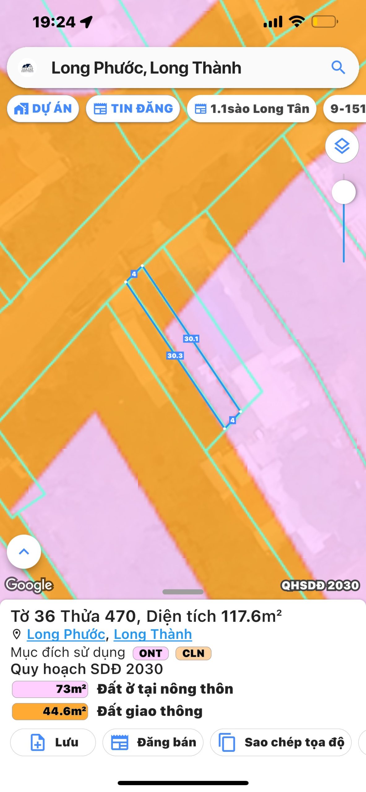 Cần bán nền đất 117m2 mặt tiền đường Hương Lộ 12 (HL12) xã Long Phước, Long Thành, Đồng Nai.