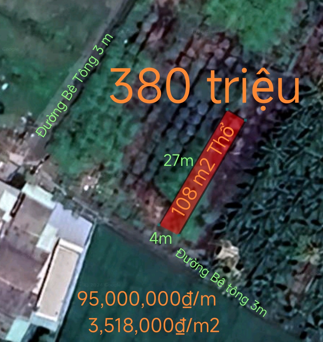 Bán thu hồi vốn lô đất thổ giá rẻ 380 triệu