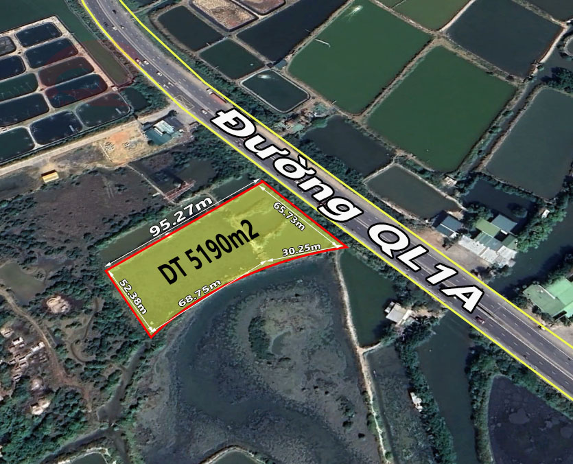 Bán đất mặt tiền đường QL1A Ninh Hoà 5190m2 có 600m2 thổ cư