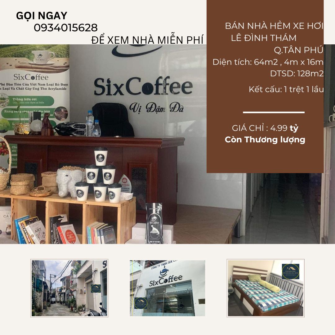 GẤP Bán nhà HXH Lê Đình Thám 64m2, 1LẦU, 4.99 tỷ