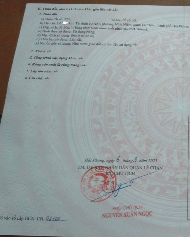 Bán đất lô góc Tái định cư Hồ Sen, diện tích 52m GIÁ 4.13 tỉ cực đẹp