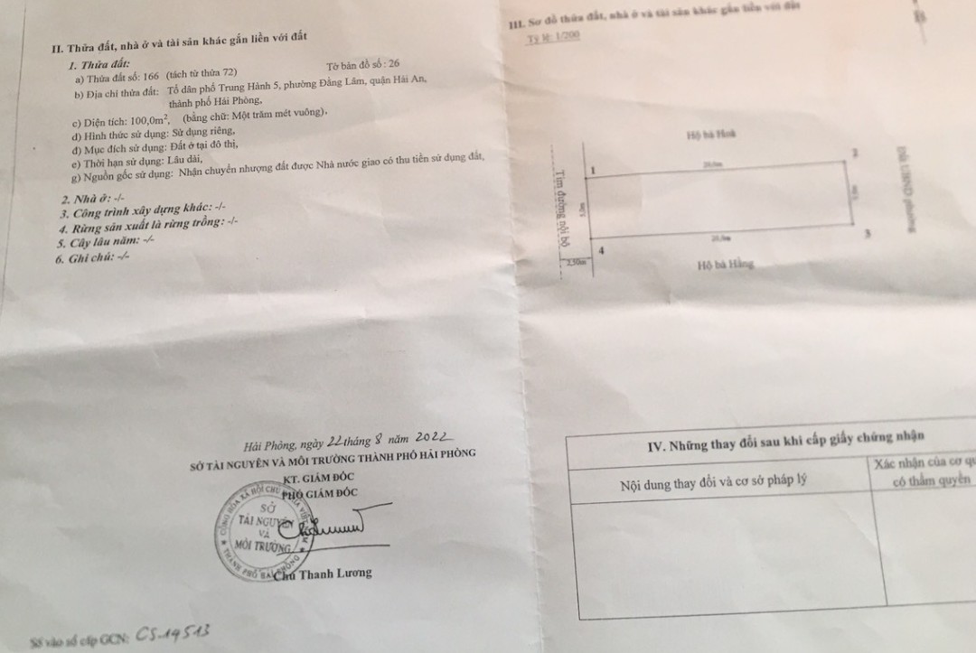 Bán đất tuyến 2 Trung Lực, diện tích 100m GIÁ 4.5 tỉ, đường ô.tô 5m