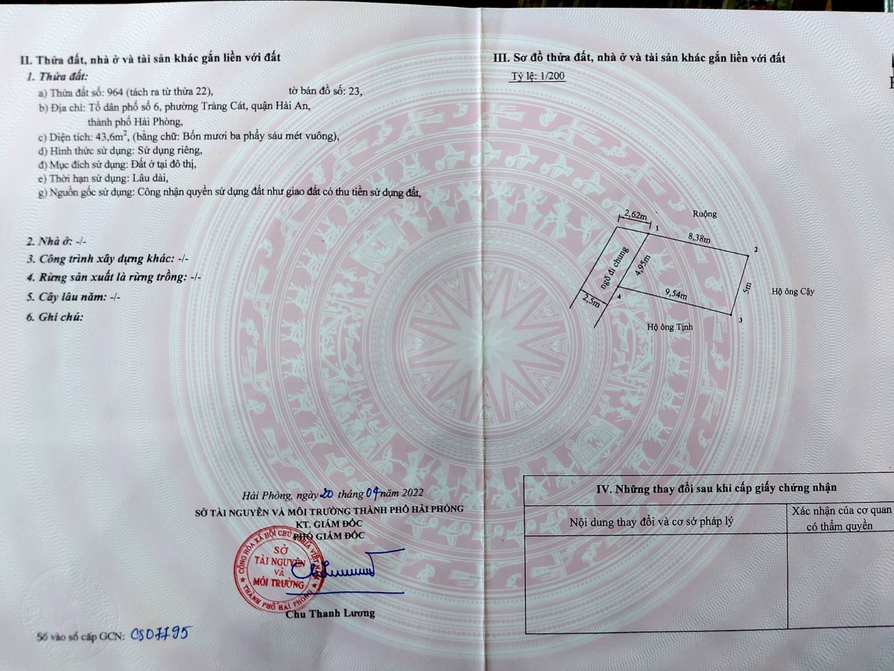 Chỉ 730 triệu sở hữu ngay lô đất 44m2 ngõ 9 Cát Vũ, Tràng Cát