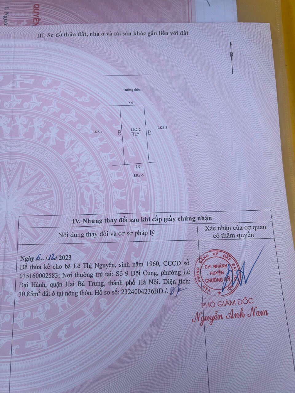 ĐẤU GIÁ , GIÃN DÂN XÃ HOÀNG DIỆU -61,2m sẵn sổ đỏ e cầm