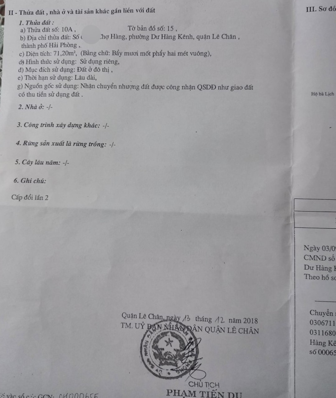 Bán đất ngõ 33 Chợ Hàng, diện tích 71m GIÁ 2.2 tỉ đang cho thuê hàng tháng