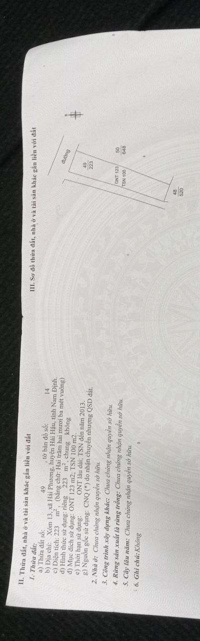 Chính chủ cần bán mảnh đất thông giữa Hải Long và Hải Phương, Nam Định.