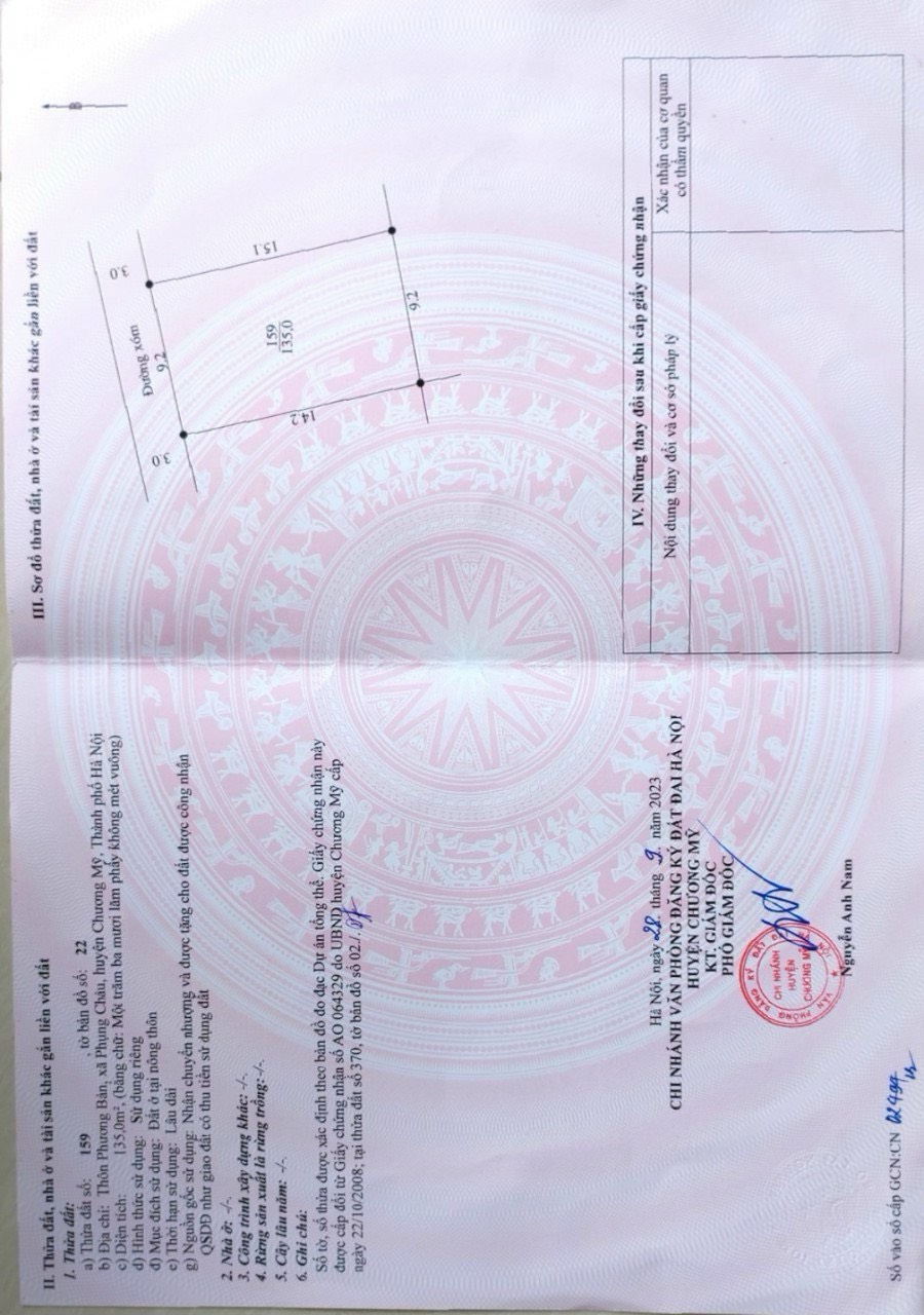 135m2-full thổ cư-tại phụng châu-chương mỹ-HN -gần Đh sư phạm thể thao Hà nội