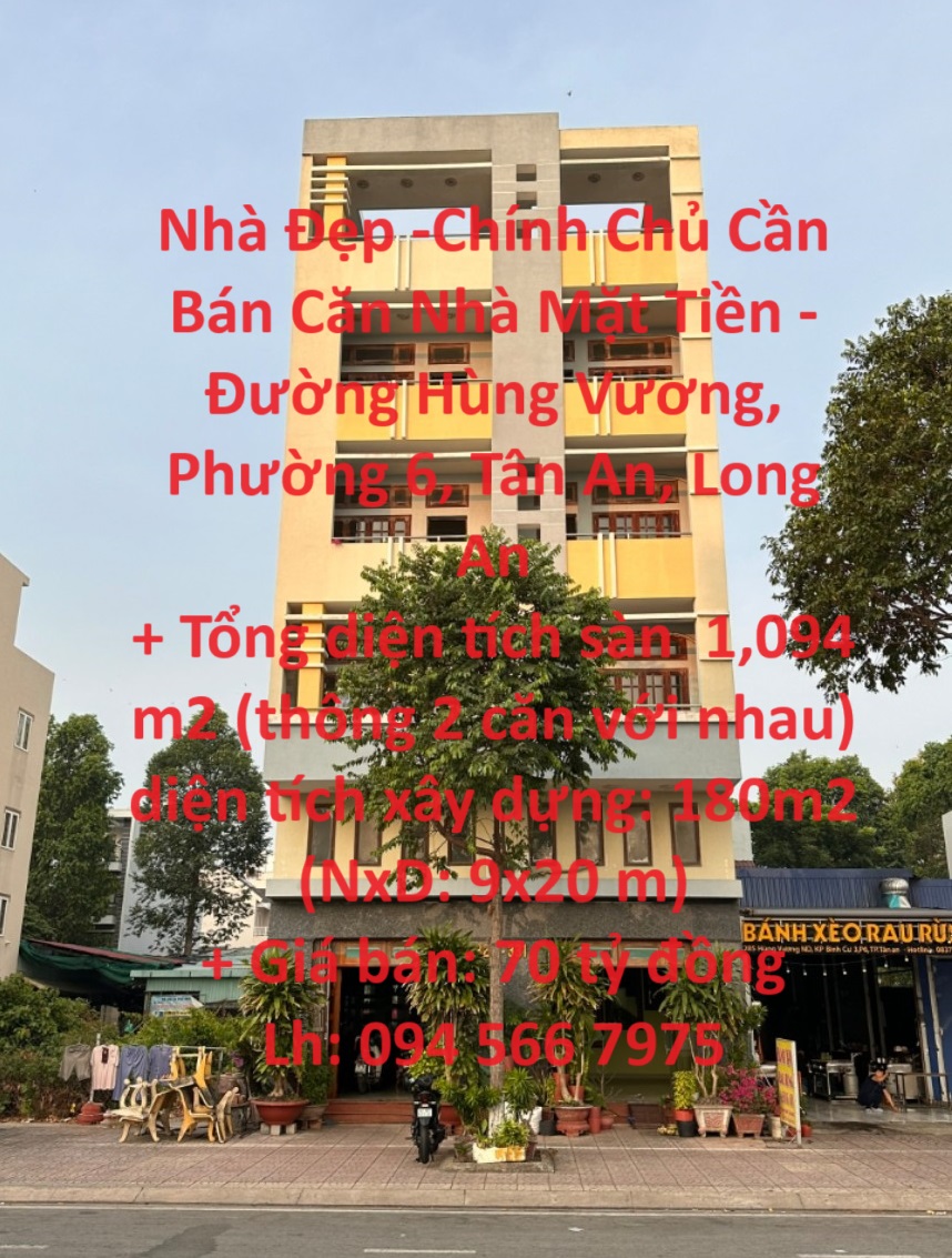 Nhà Đẹp -Chính Chủ Cần Bán Nhà Mặt Tiền - Đường Hùng Vương, Phường 6, Tân An, Long An