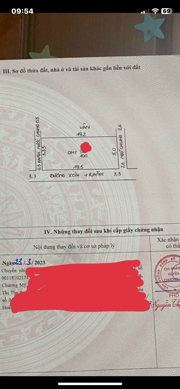 Cần bán lô đất tại thủy hương chương Mỹ Hà Nội dt:100 m thổ cư tất Cách ql6 2,5 km