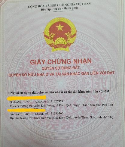 + CHÍNH CHỦ BÁN NHANH LÔ ĐẤT KHU ĐỊCH QUẢ, THANH SƠN, PHÚ THỌ - LH: 0974034189