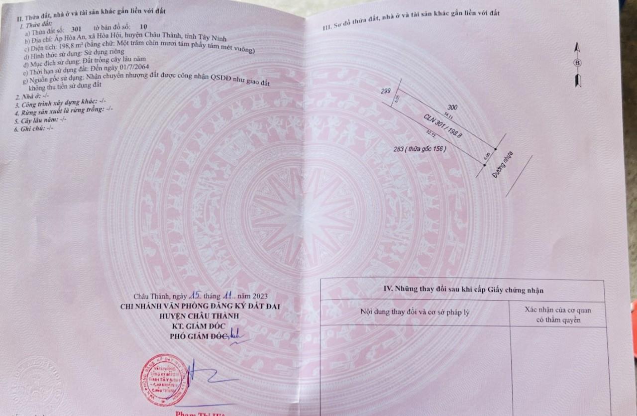 CHÍNH CHỦ CẦN BÁN 2 Lô Đất Liền Kề MẶT TIỀN Vị Trí Đẹp Tại Xã Hòa Hội, Châu Thành Tây Ninh